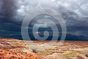 Stormy sky over the Painted Desert near Winslow, Arizona. photo