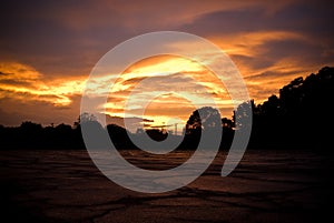 Stormy sky at sunset