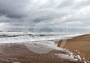 Stormy sky, surf at Assateague National Wildlife refuge