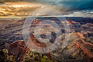 Stormy Sunset on the Grand Canyon, Grand Canyon National Park, Arizona