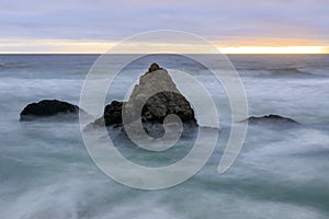 Stormy Sunset over Gray Whale Cove State Beach