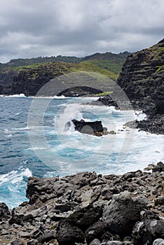 Stormy Waves Crashing on Maui Coast