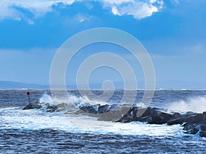 Storm Ciaran at Lyme Regis November 2023 photo