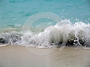 Stormy waves of the Indian Ocean in the Maldives