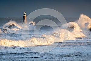 Stormy Waves at Tynemouth Lighthouse photo