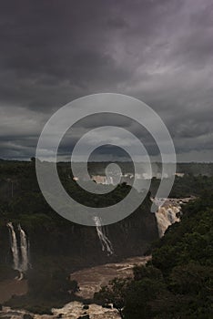 Stormy weather above the Iguazu waterfalls