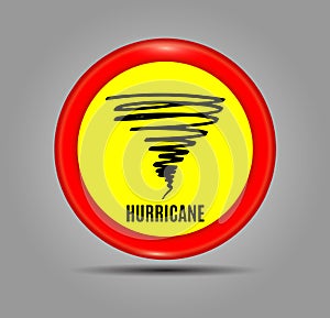 Stormy Weather Ahead Sign Board, Hurricane indication. Graphic banner of hurricane warning. Icon, sign, symbol, indication of the