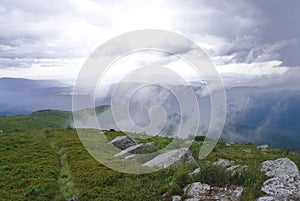 Stormy weather in the Carpathian mountains