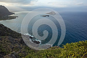 Stormy weather coming over Waimanalo Beach seen from Makapu'u Point