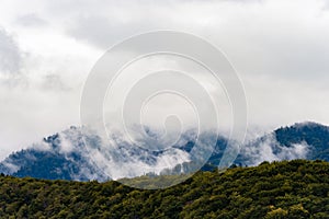 Stormy weather in mountains