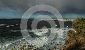 Stormy Weather off Malaga Cove on Palos Verdes Peninsula, Los Angeles, California