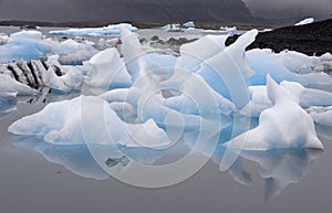 Stormy weather over Jokulsarlon, the most famous glacier lagoon from Iceland.