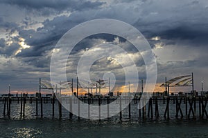 Stormy Weather Over the Pacific Ocean and the Redondo Beach Pier, Los Angeles County, California