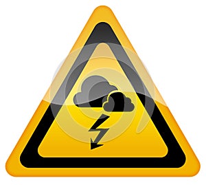 Stormy weather warning sign