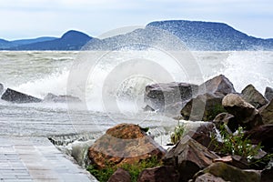 Stormy wind at Lake Balaton