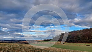 Stormy winter days over South Limburg Landscape, Netherlands