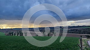 Stormy winter days over South Limburg Landscape, Netherlands