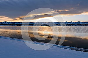 Stormy Winter Lake - Johnson Reservoir