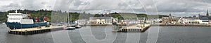 Stornoway harbor panoramic view in Lewis isle. Scotland. UK