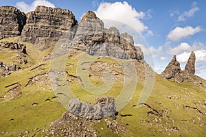 Storr & rock face on Isle of Skye in Scotland.