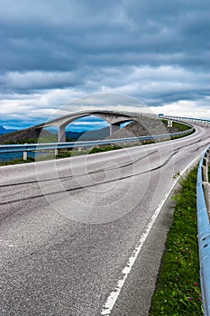 Storseisundet Bridge Storseisundbrua is the  most famous and longest of the eight bridges that make up Atlantic Ocean Road.