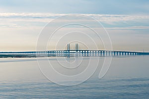 Storstrï¿½msbroen bridge during sunrise