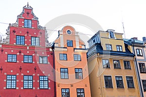 Stortorget square in Old Town in Stockholm, Gamla Stan, travel european landmarks, colorful houses