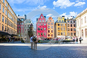 Stortorget square in Stockholm old town center, Sweden