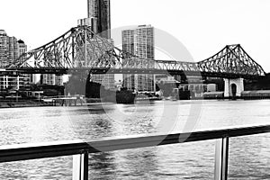 Story Bridge in Brisbane. Black and White