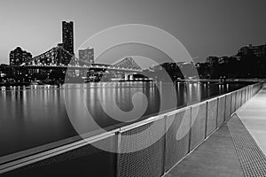 Story Bridge in Brisbane. Black and White