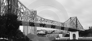 Story Bridge in Brisbane. Black and White
