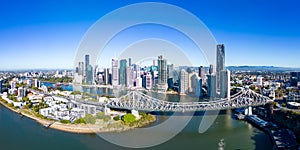 Story Bridge and Brisbane Skyline in Australia