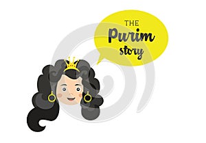 The story of Purim . Ester , main character of the story. illustration