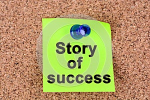 Story of success words on notes