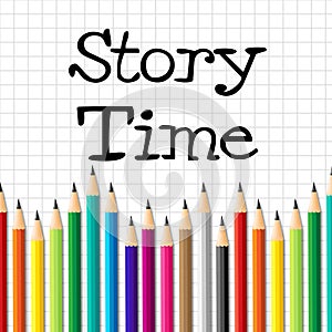 Story Time Represents Imaginative Writing And Children