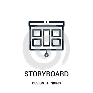 storyboard icon vector from design thinking collection. Thin line storyboard outline icon vector illustration