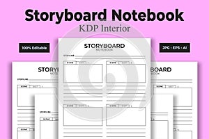 Storyboard Notebook KDP Interior Low and No Content Book