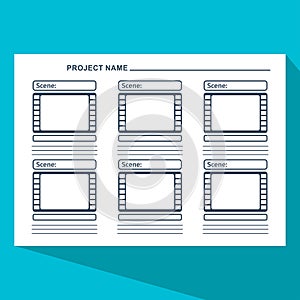 Storyboard template blue