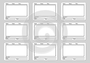 Storyboard template for film photo