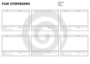 Storyboard template for film story photo