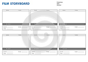 Storyboard template for film story photo