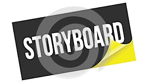 STORYBOARD text on black yellow sticker stamp