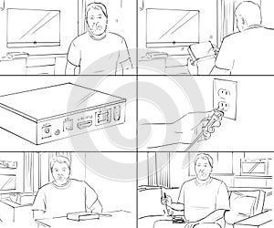 Storyboard about tv and technology