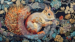 storybook illustration of a squirrel