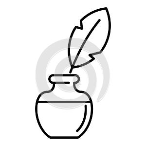 Storyteller ink feather icon, outline style photo