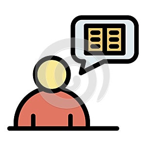 Storyteller thinking icon color outline vector