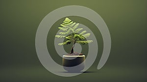Stout Minimalist Fern Bonsai Tree: Notable Hd Desktop Wallpaper