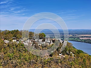 Stouts Point at Petit Jean State Park, Arkansas offering beautiful panoramic views of the Arkansas river valley