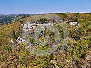 Stouts Point at Petit Jean State Park, Arkansas offering beautiful panoramic views of the Arkansas river valley