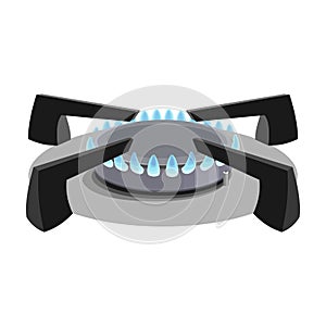 Stove burner vector cartoon icon. Vector illustration burning gas on white background. Isolated cartoon illustration